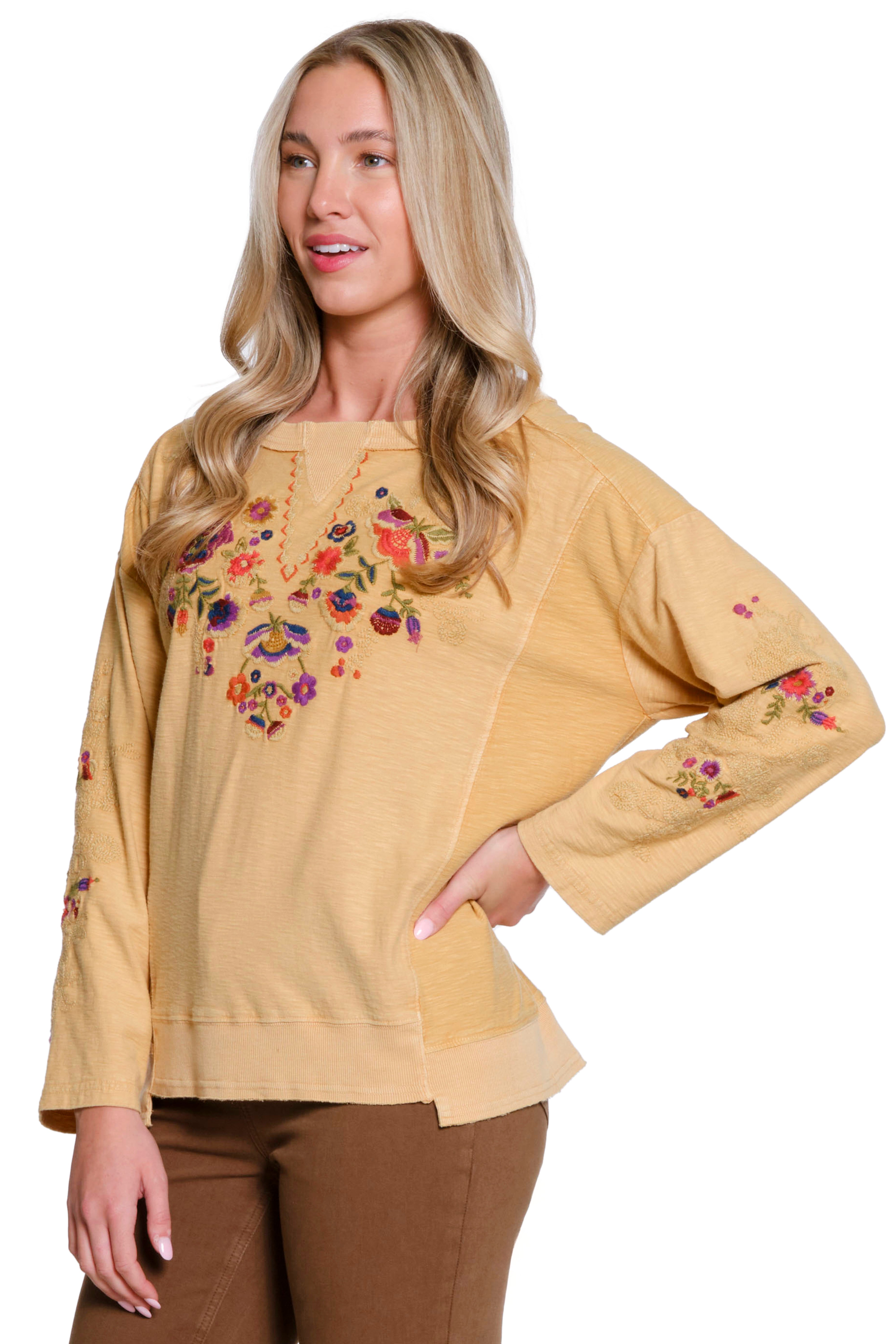 Embroidered Sweatshirt – Gold