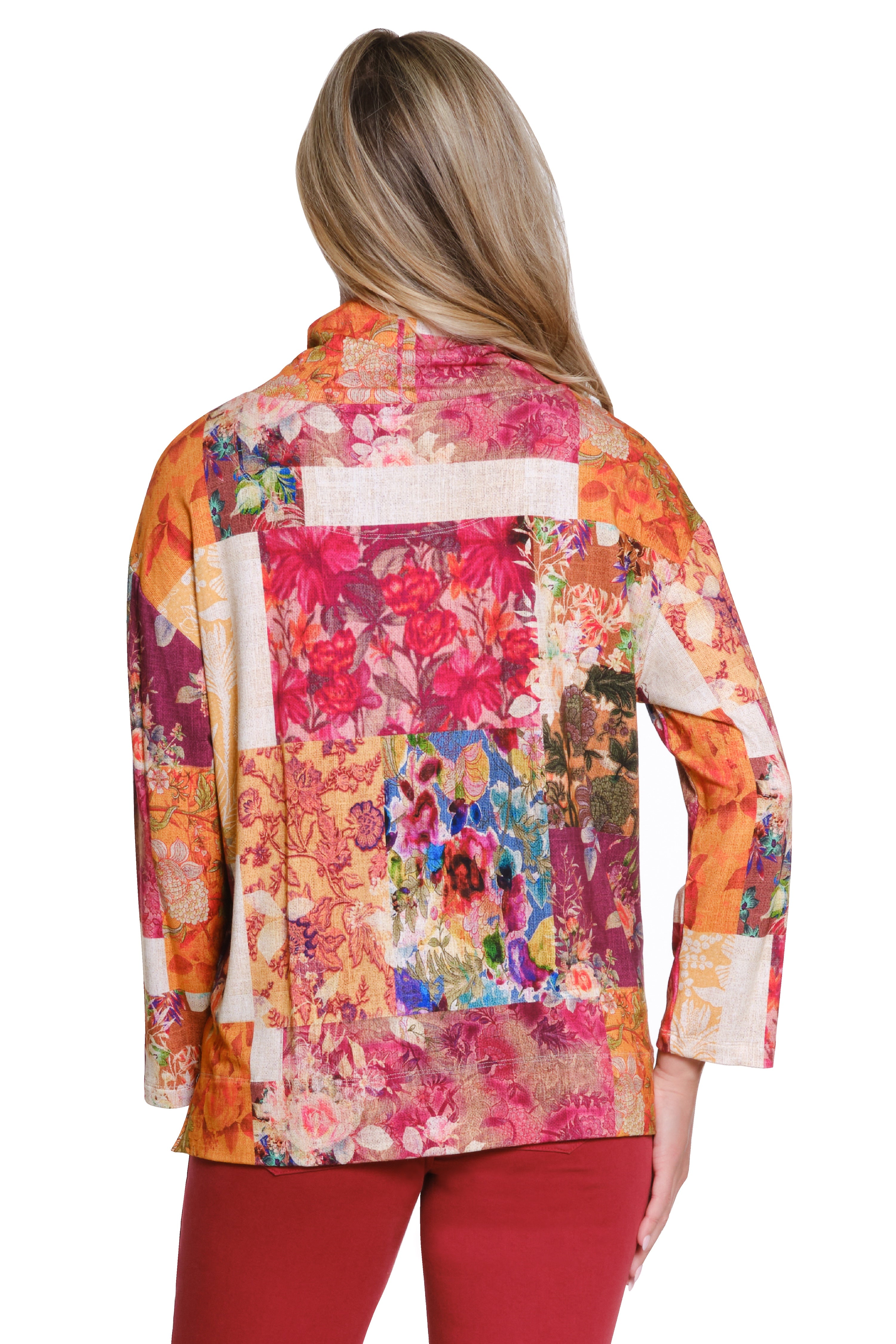 Mock Neck Knit Top - Multi