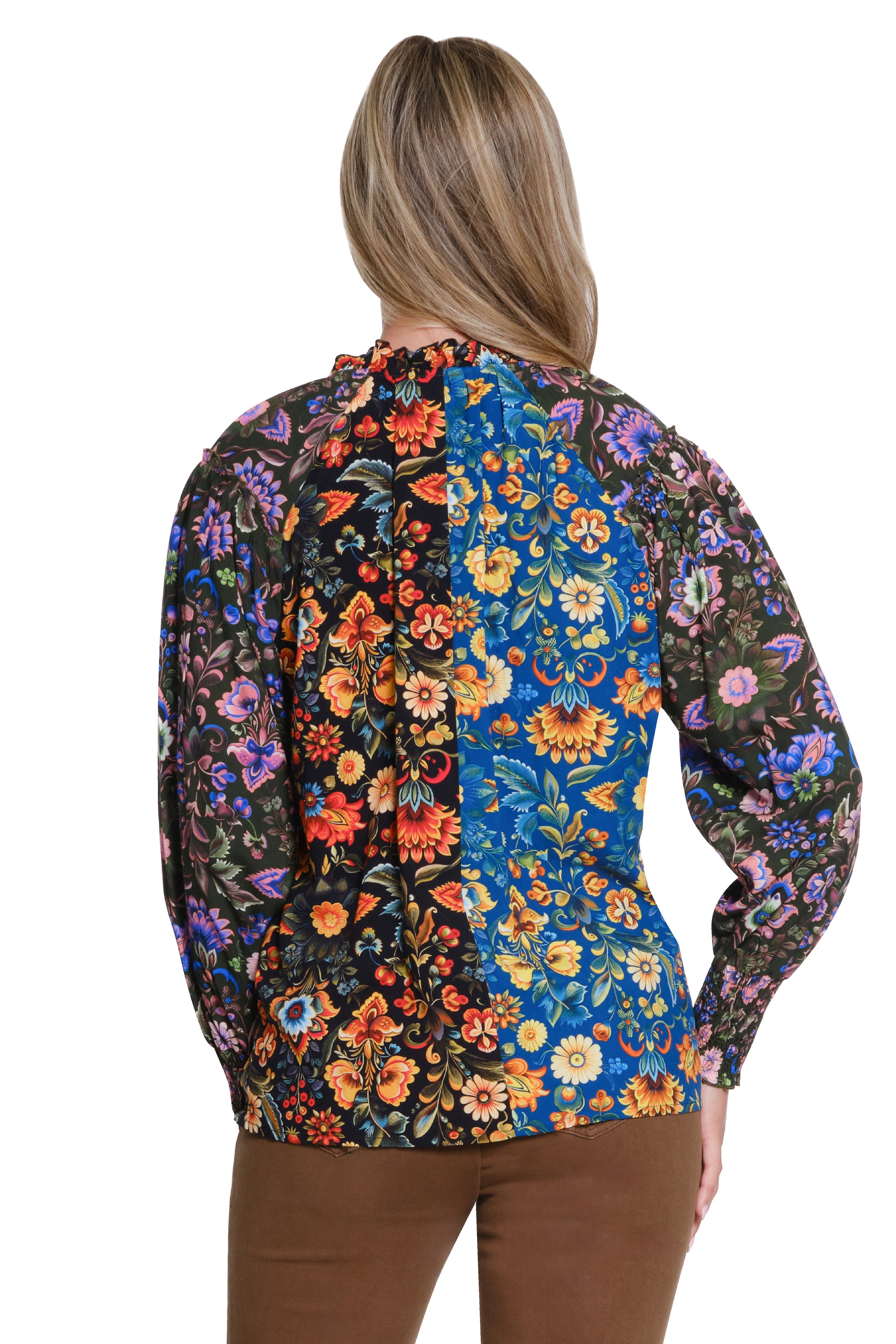 Ruffle Neck Blouse - Multi