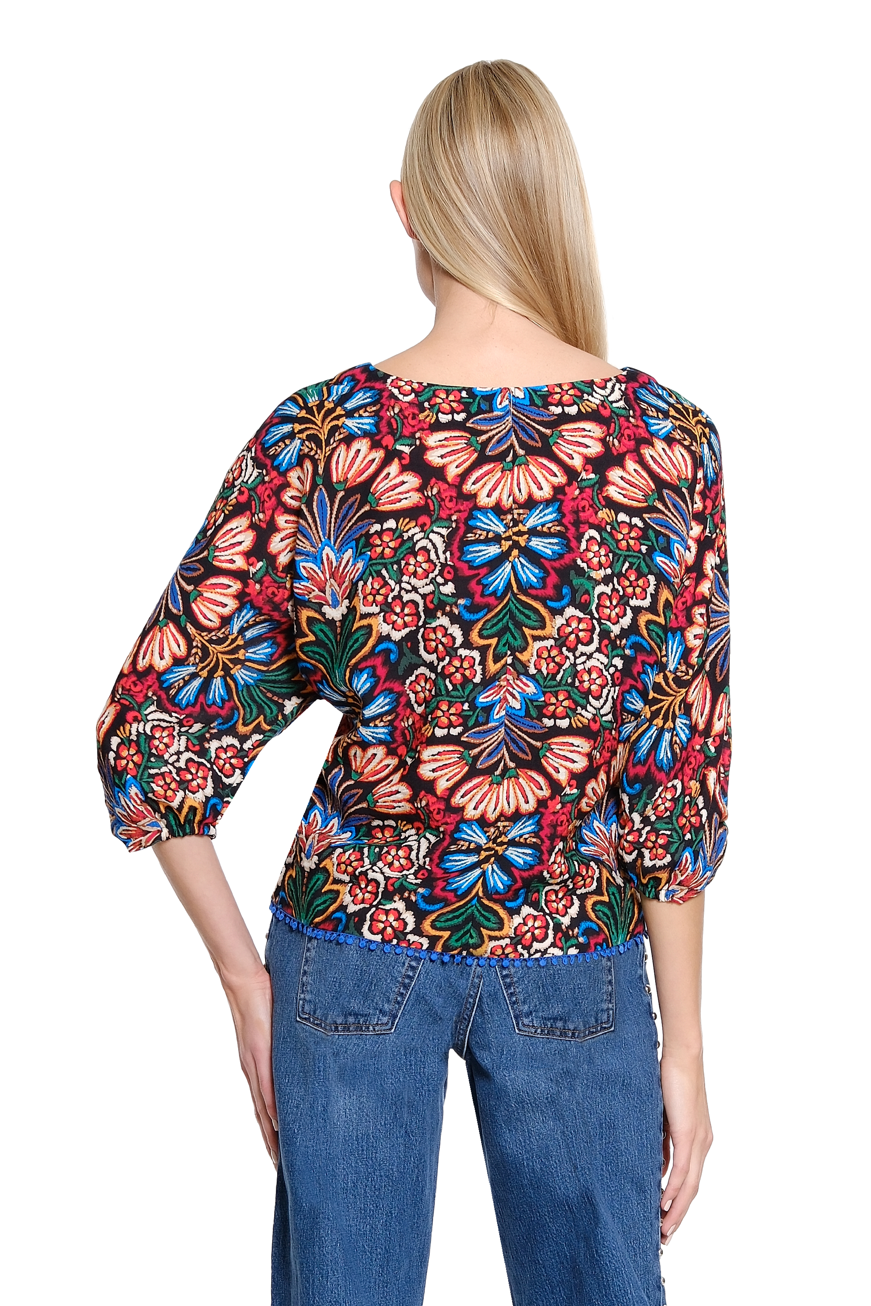 Twist Sleeve Print Top - Multi