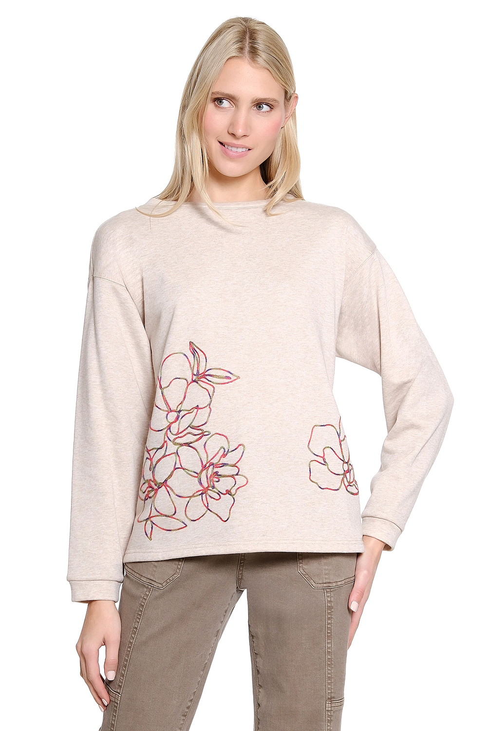 Natural Chainstitch Embroidered Sweatshirt