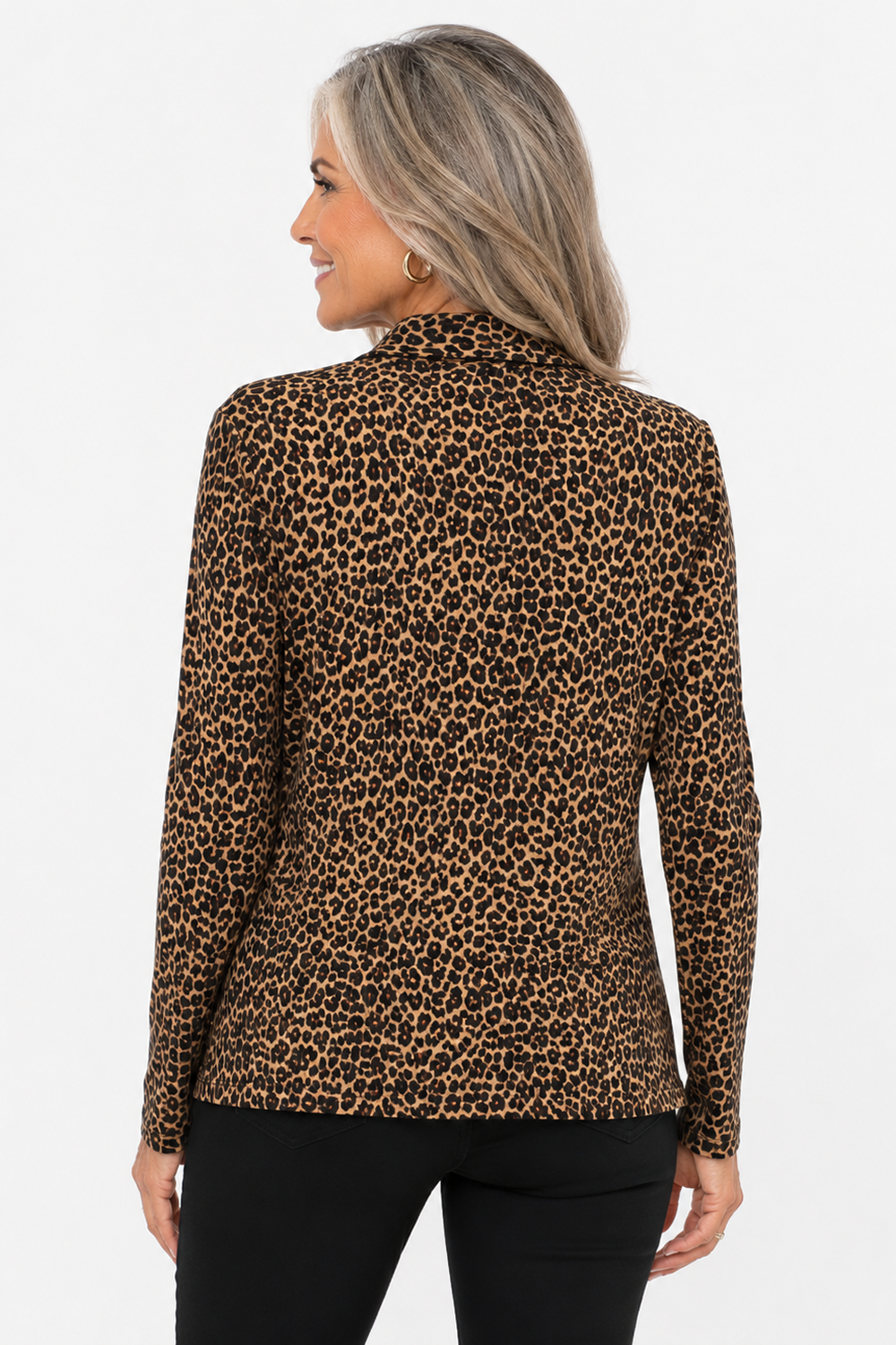 Neutral Animal Snap Front Print Knit Shirt