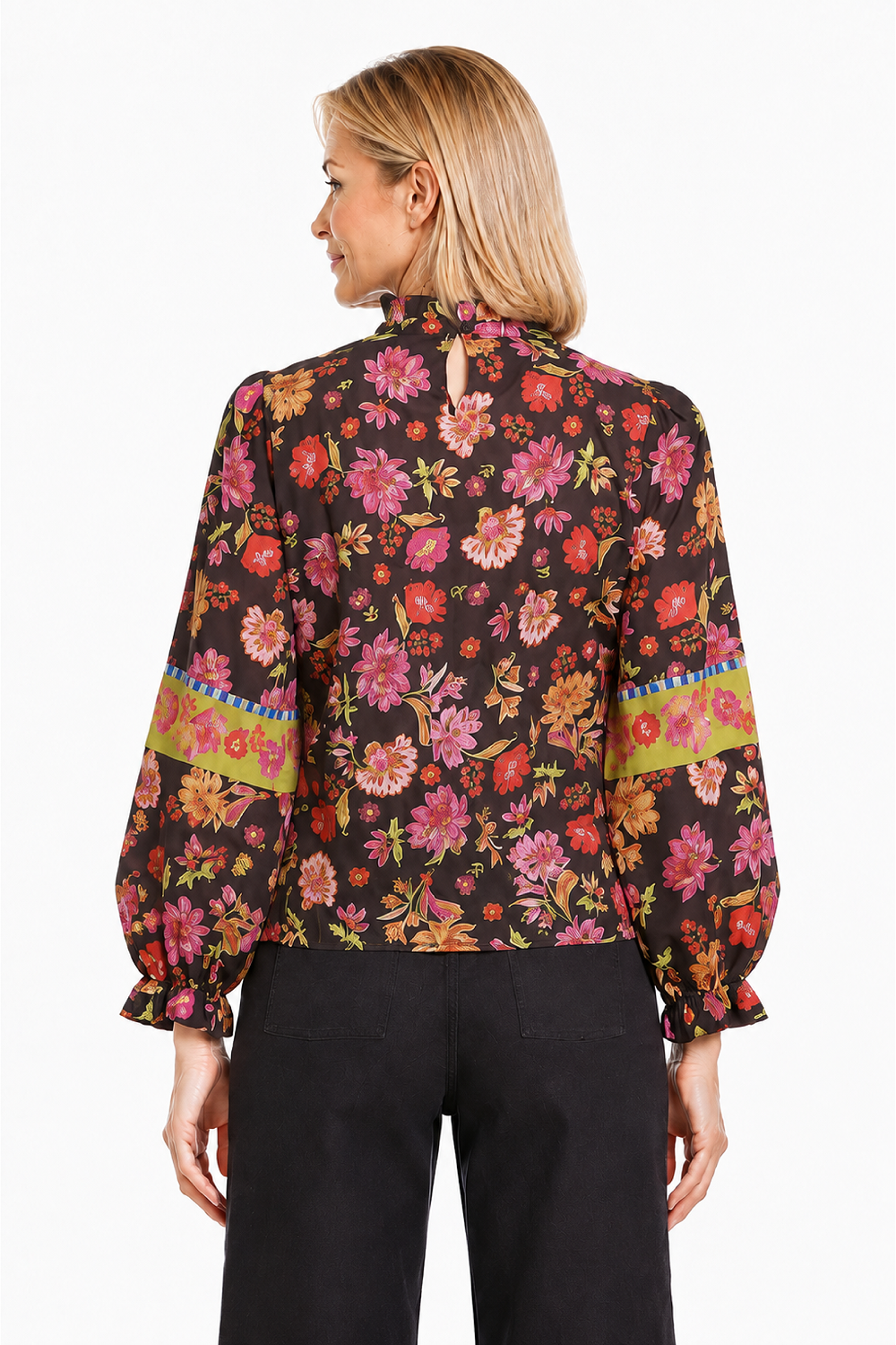 Multi Tie Neck Mixed Print Popover