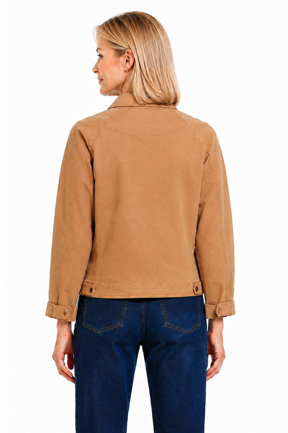 Brown Zip Front Raglan Sleeve Jacket