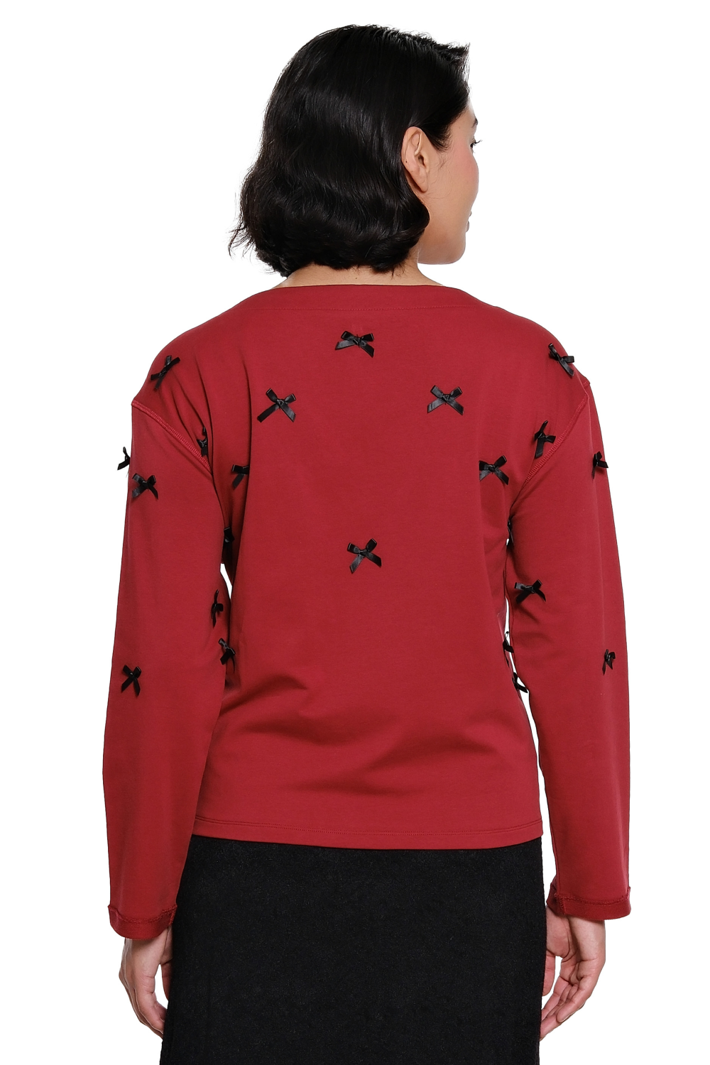 Wine Bow Detail Sweatshirt