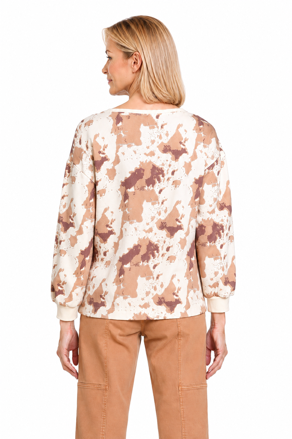 Multi Pony Print Sweatshirt with Suede Trim