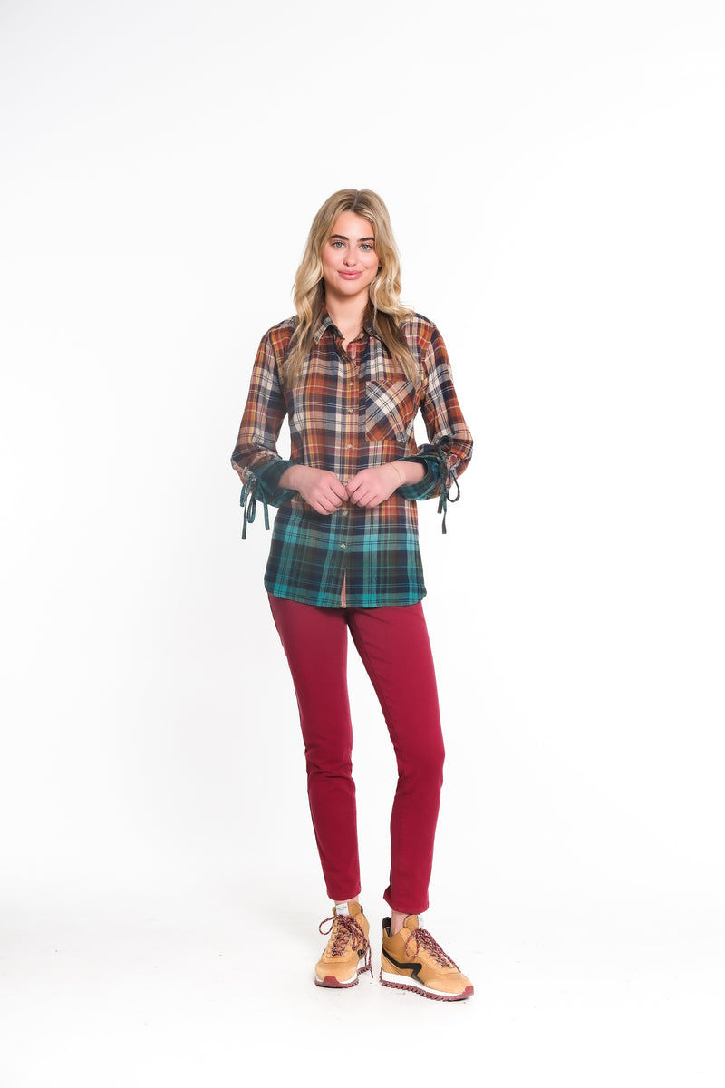Dip Dyed Plaid Shirt - Multi