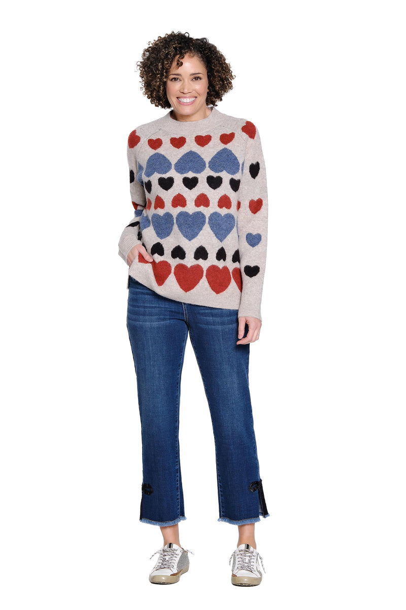 Bow Trim Straight Leg Jean - Dark Indigo