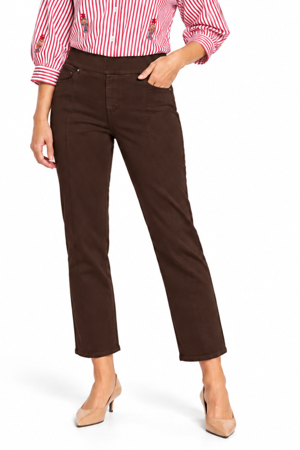 Espresso Pull-On Straight Leg Ankle Jean - Missy