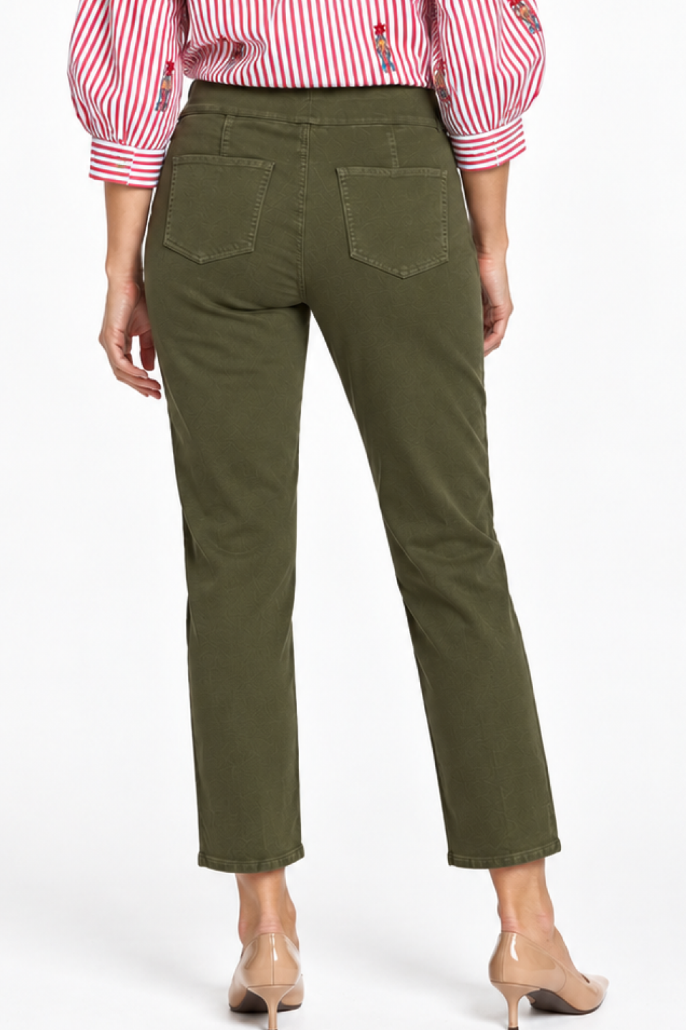 Dark Olive Pull-On Straight Leg Ankle Jean - Missy