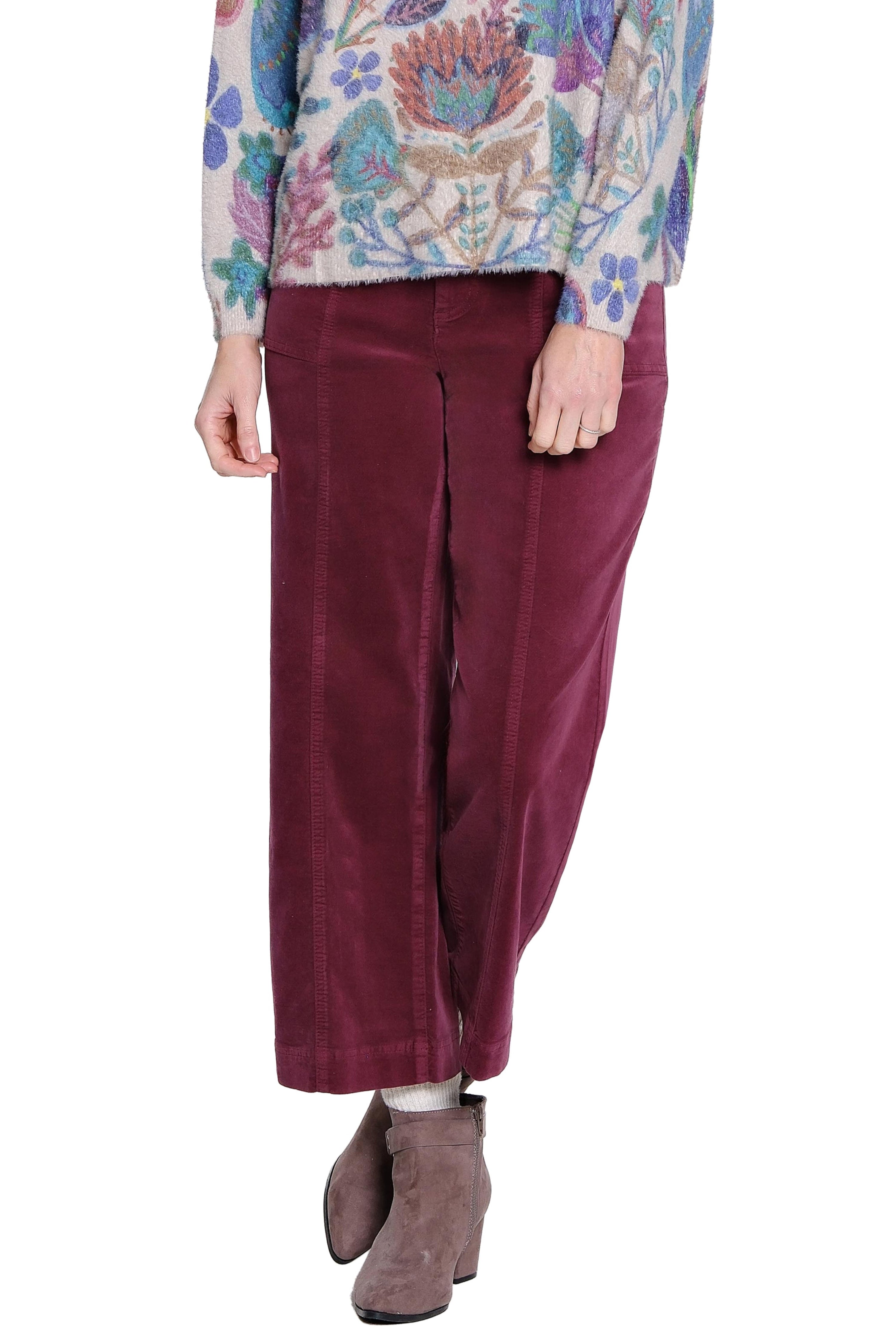 Twill Crop Pant - Plum