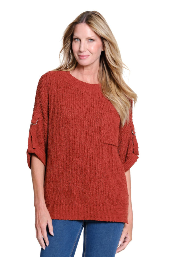 Roll Sleeve Sweater - Dark Spice