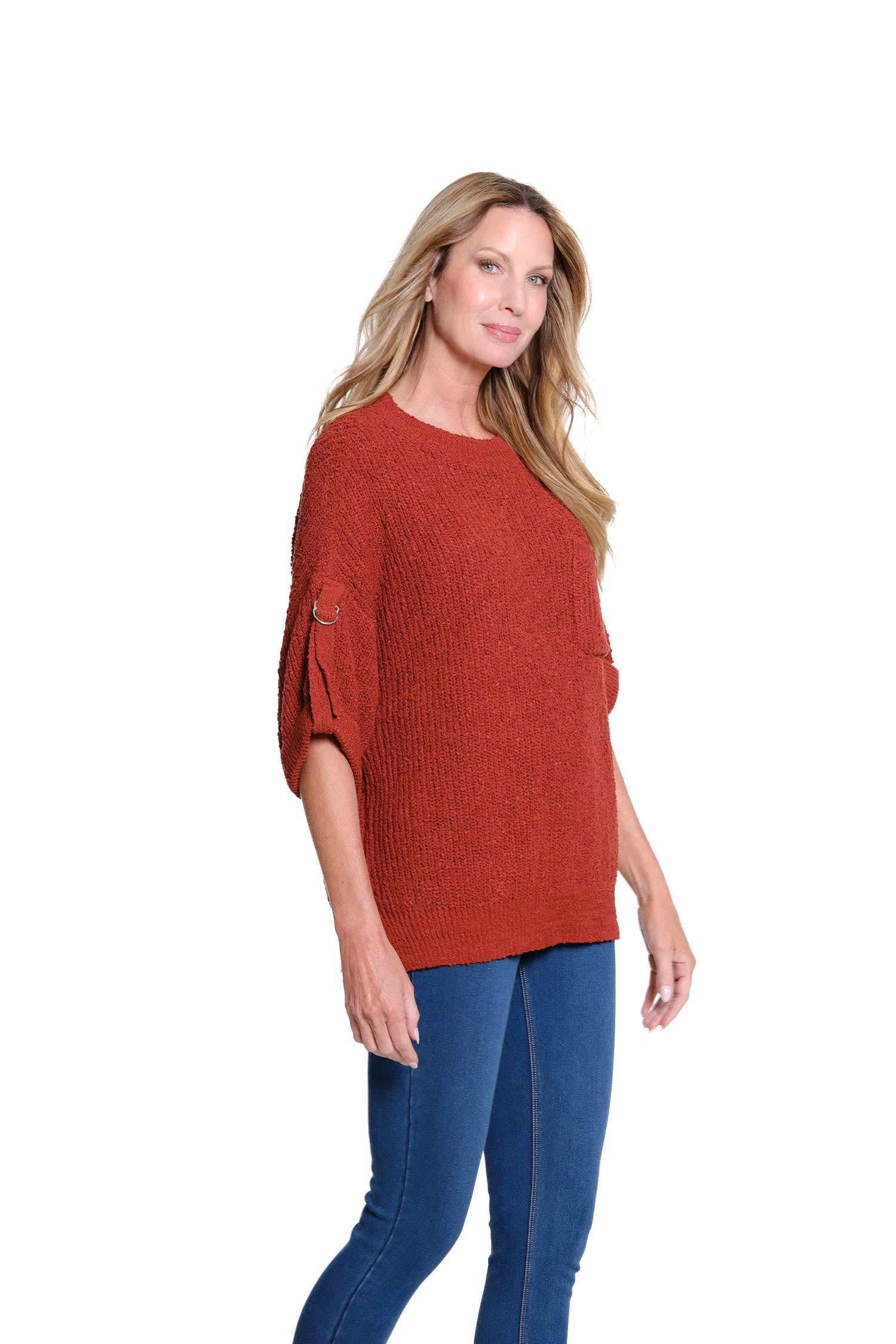 Roll Sleeve Sweater - Dark Spice
