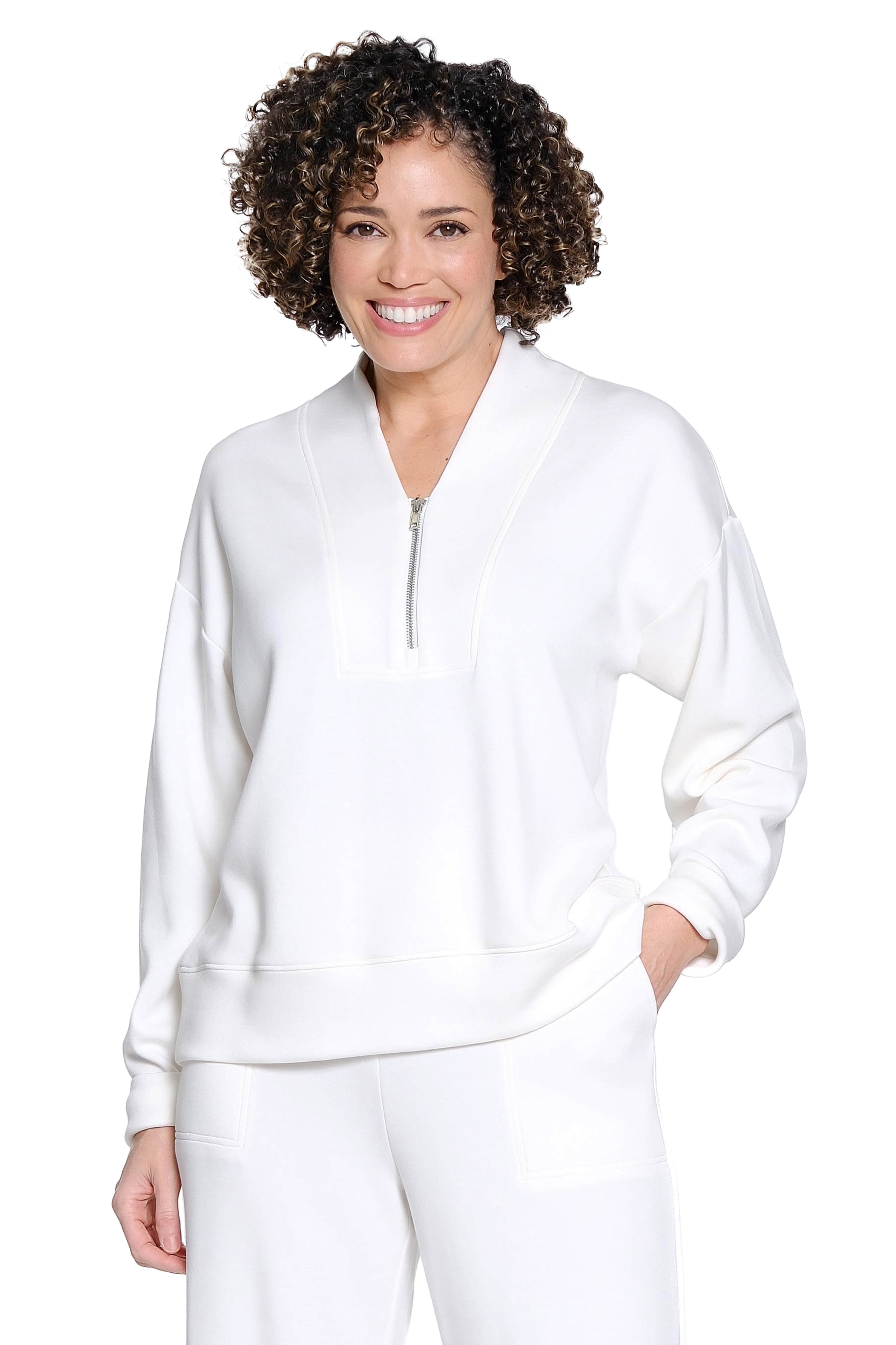 Shawl Collar Sweatshirt - Off White