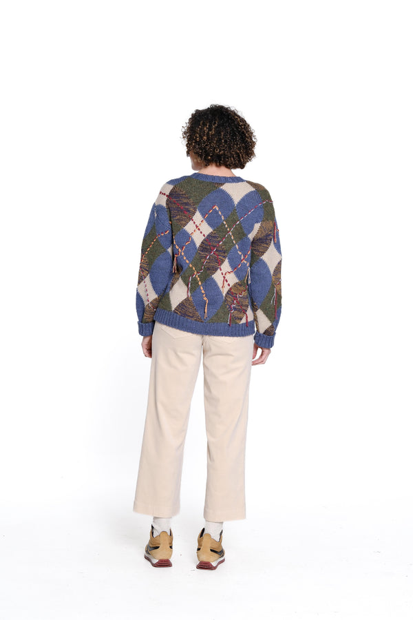 Argyle Knit Cardigan - Multi