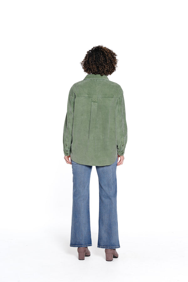 Half Zip Corduroy Shirt - Forest
