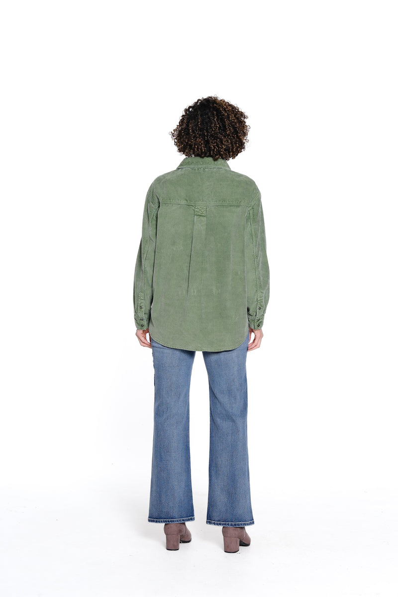 Half Zip Corduroy Shirt - Forest
