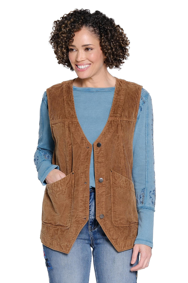Corduroy Vest - Tobacco