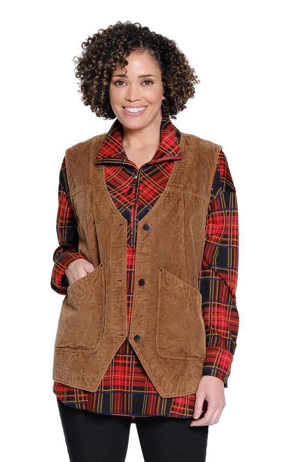 Corduroy Vest - Tobacco