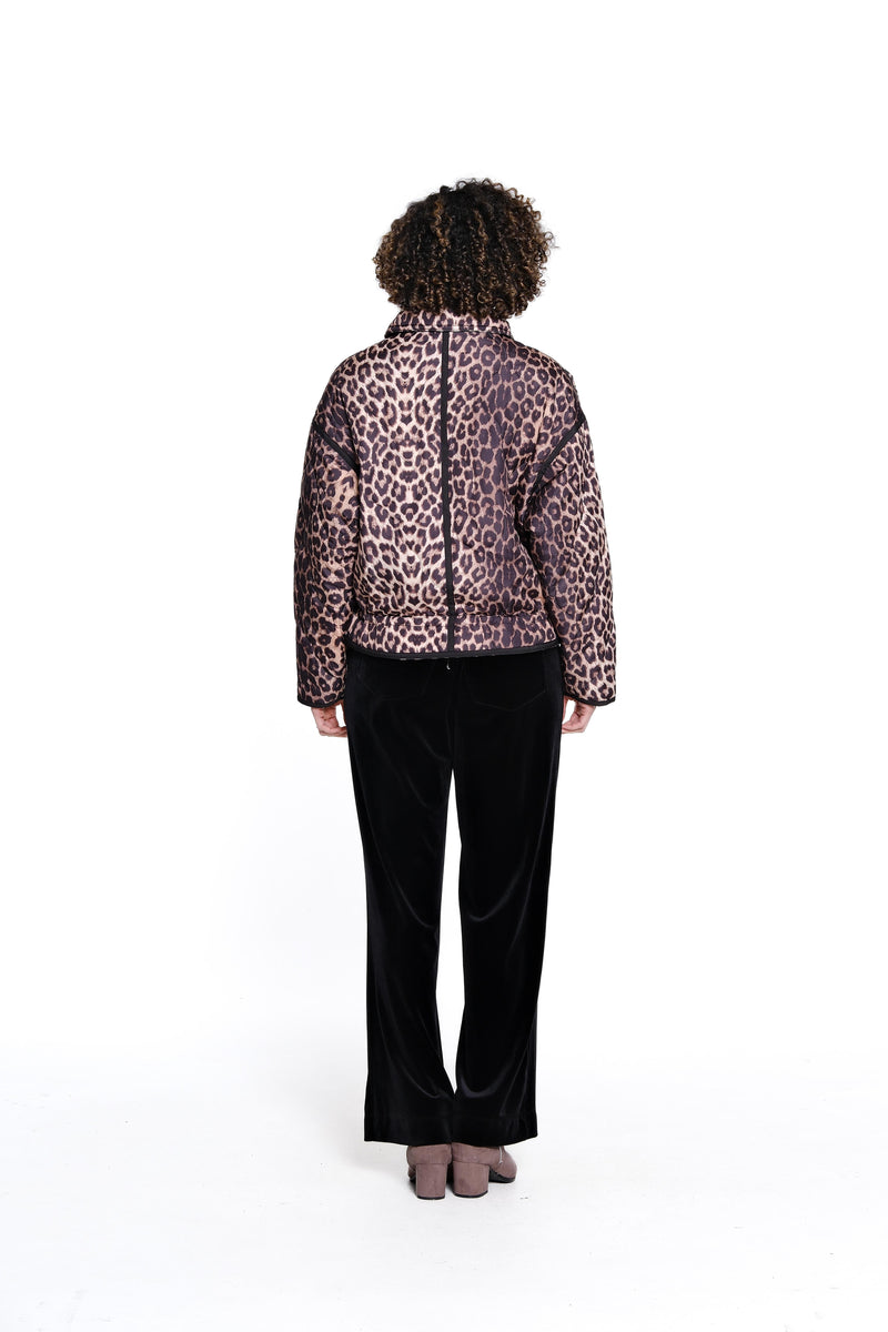 Animal Print Quilted Jacket - Neutral Animal Print