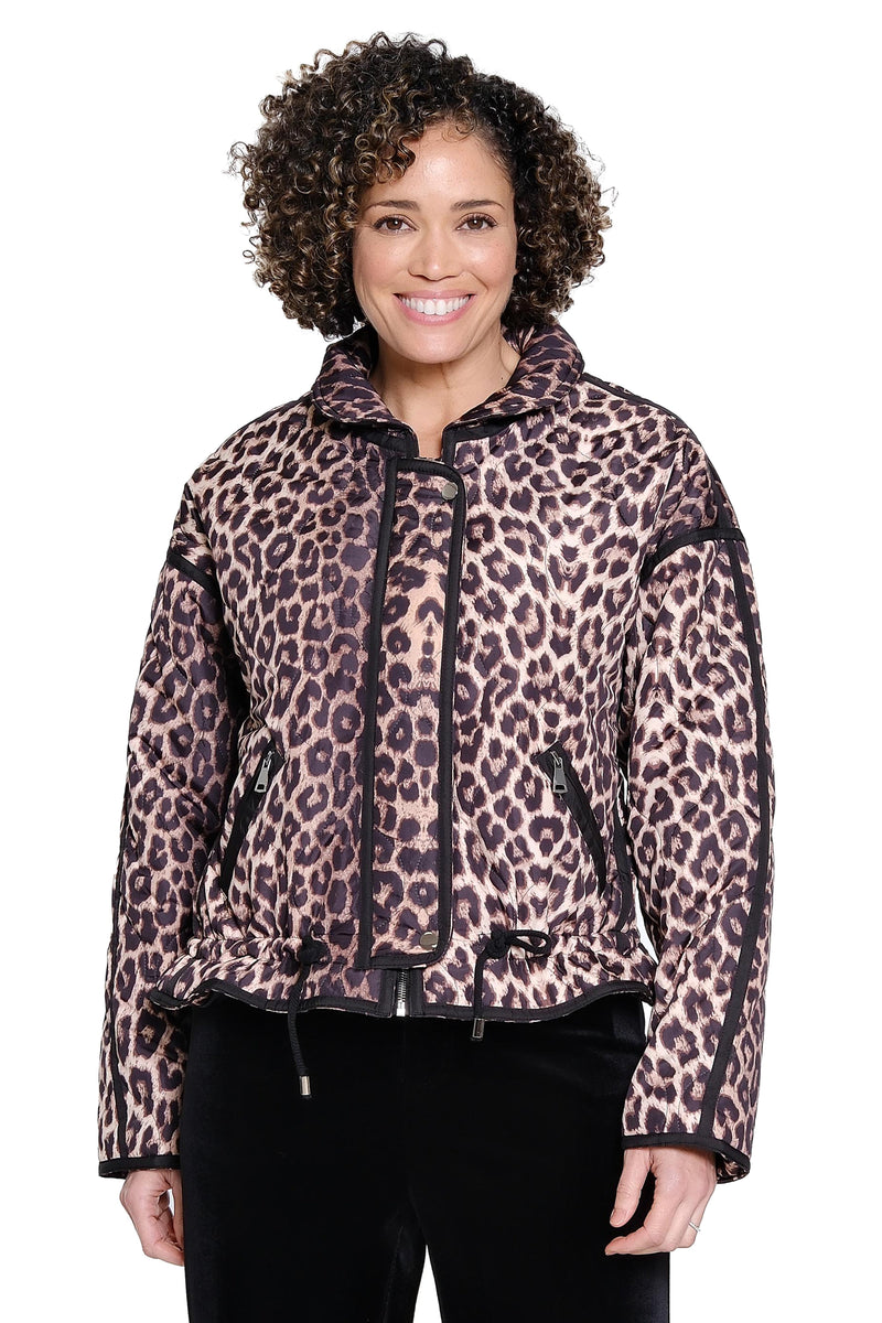 Animal Print Quilted Jacket - Neutral Animal Print