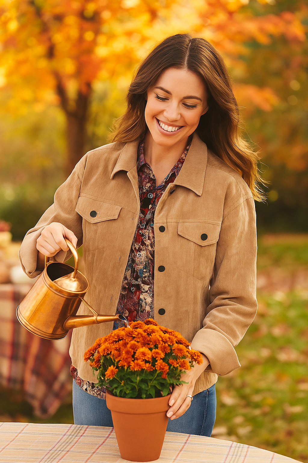 Velveteen Shirt Jacket - Tan