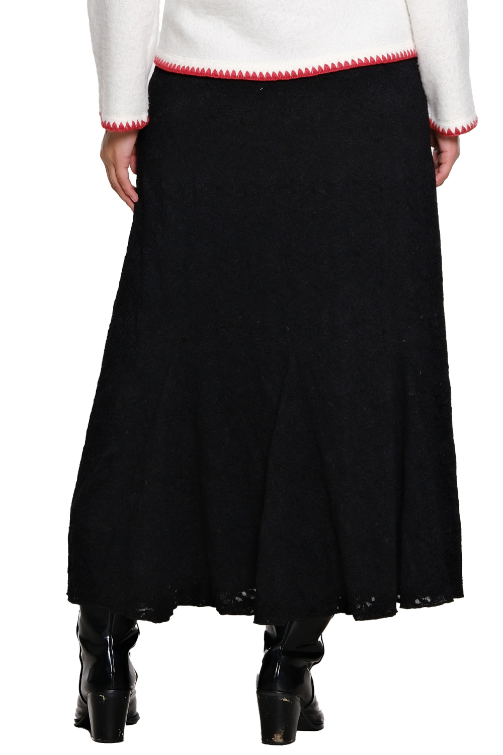 Black Lace Skirt with Godets