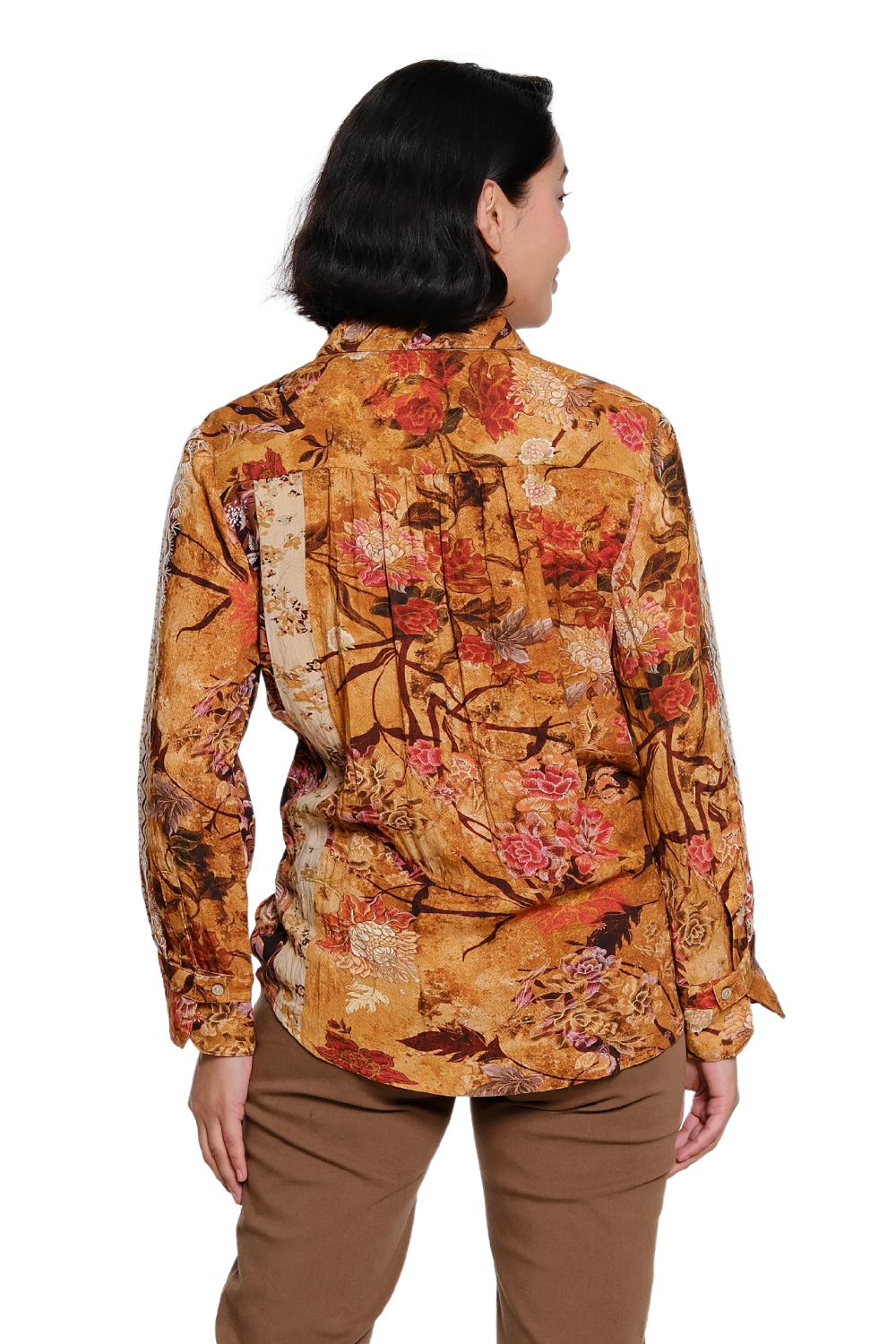Multi Mixed Print Embroidered Button-Up - Missy