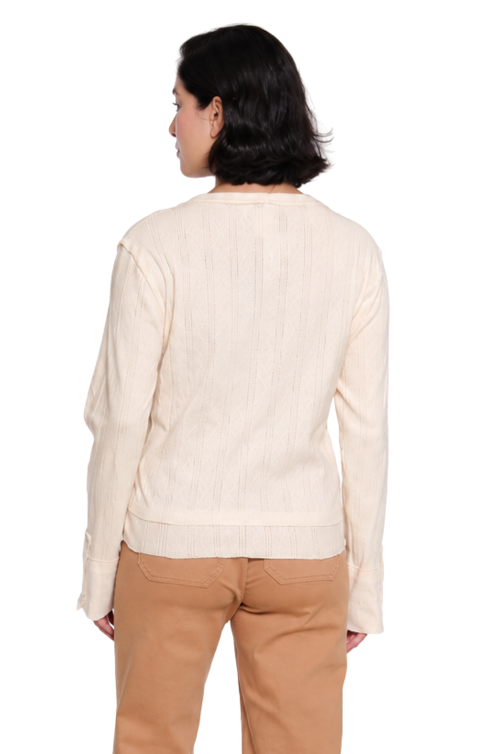 Ivory Embroidered Long Sleeve Knit Top - Missy
