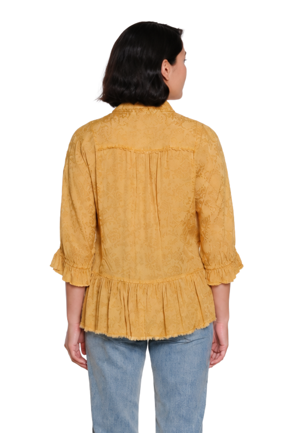 Gold Acid Wash Dolman Sleeve Top - Missy