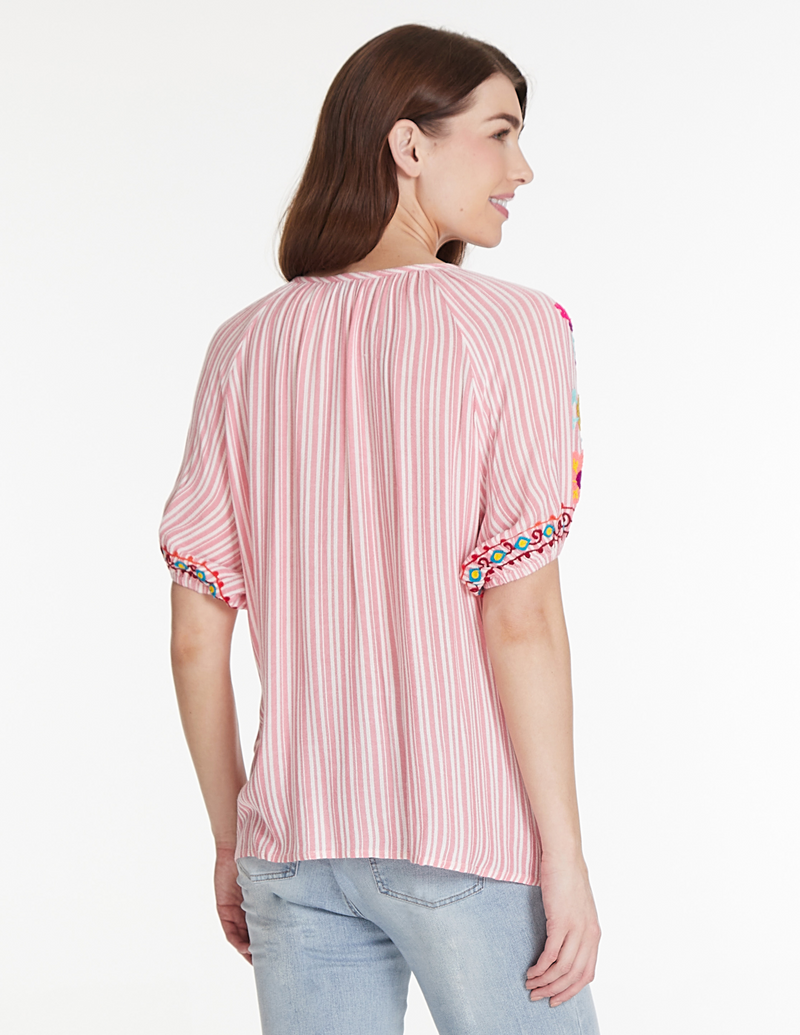 Striped Peasant Top - Multi
