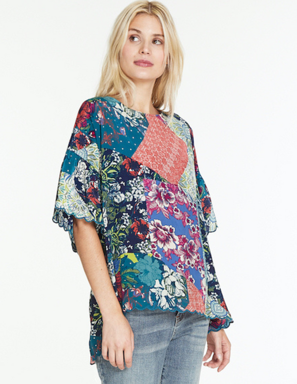 Scallop Trim Top-Multi