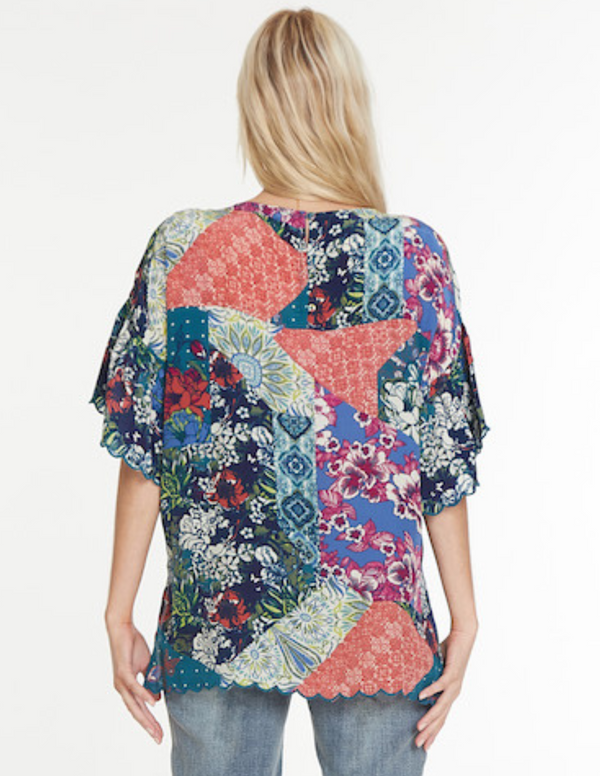 Scallop Trim Top-Multi