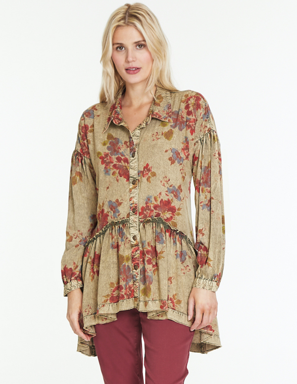 Vintage Wash Button Up- Multi