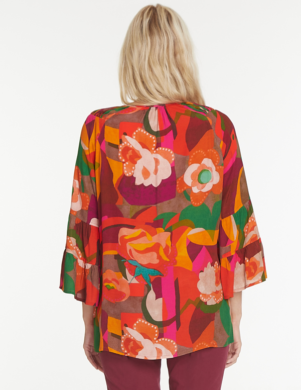 Print Pintuck Top - Multi