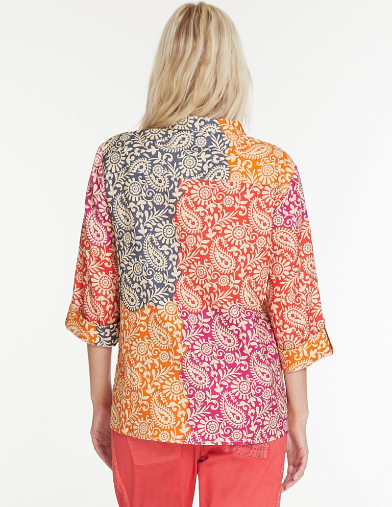 Roll Sleeve Top - Multi