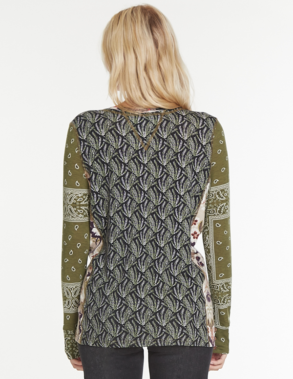 Knit Button Up Top - Green