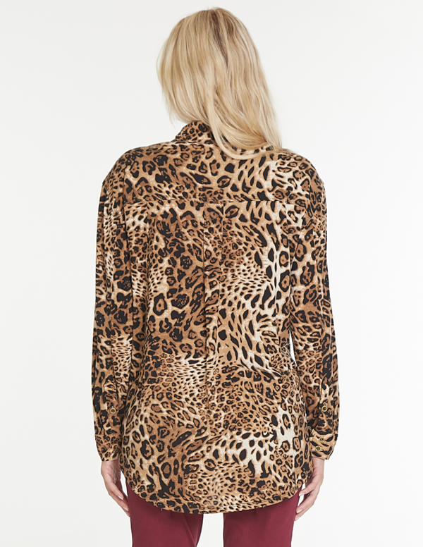 Embroidered Zip Front Shirt - Multi