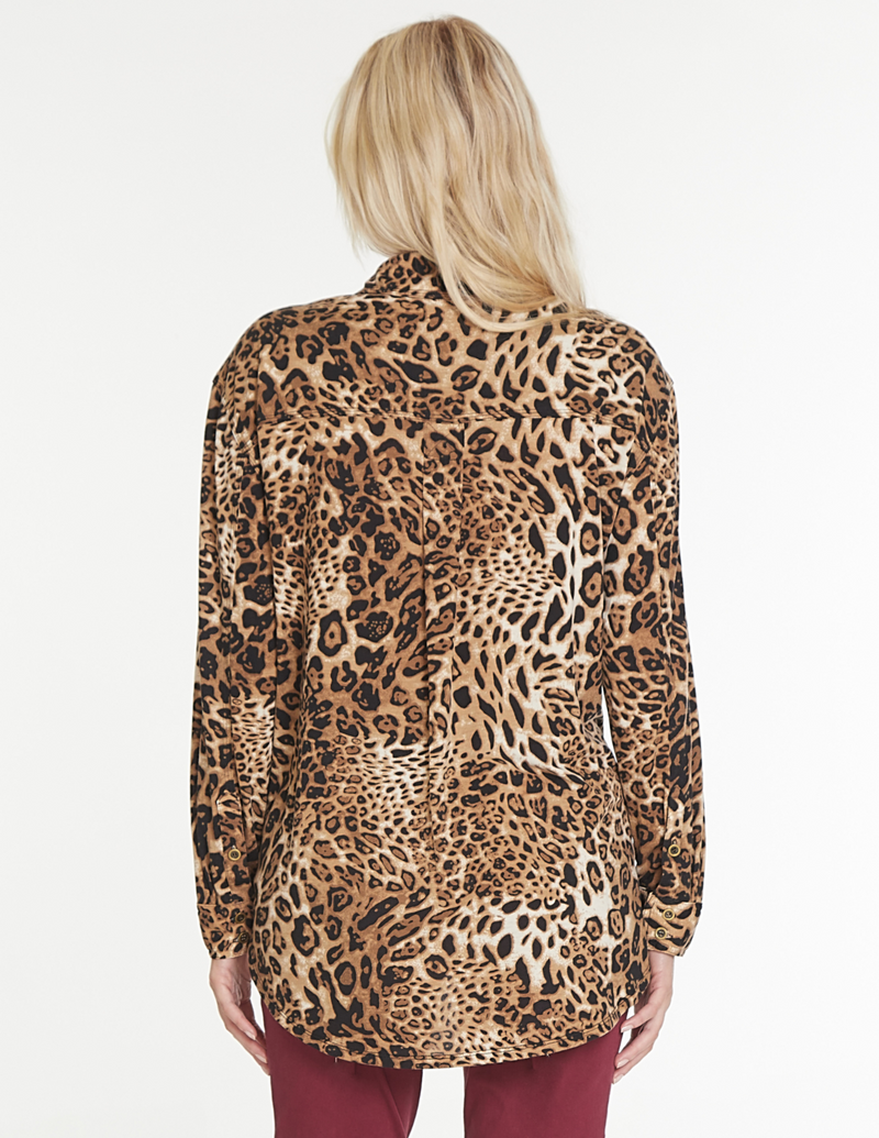 Embroidered Zip Front Shirt - Multi