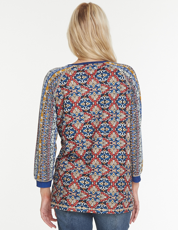 Raglan Sleeve Knit Top - Multi