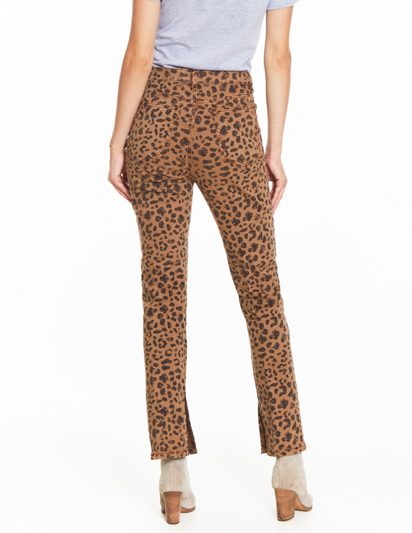 Leopard Straight Jean - Brown