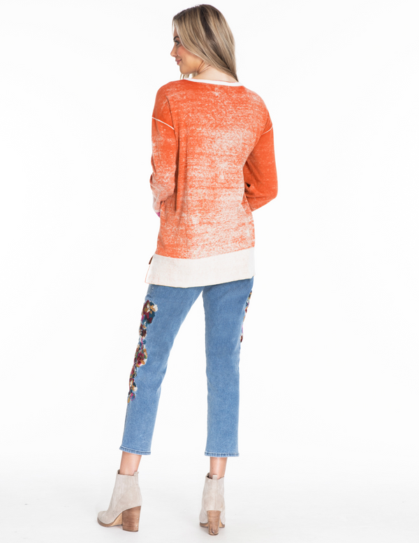 Reverse Print Sweater - Spice