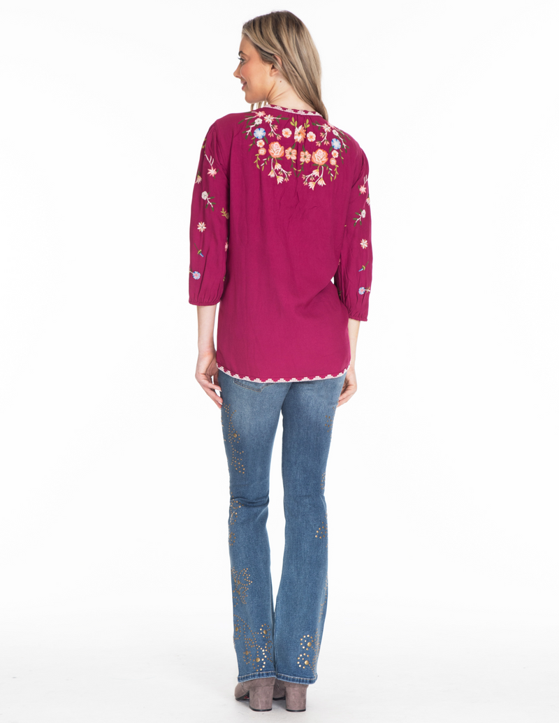 Tie Neck Top - Wine