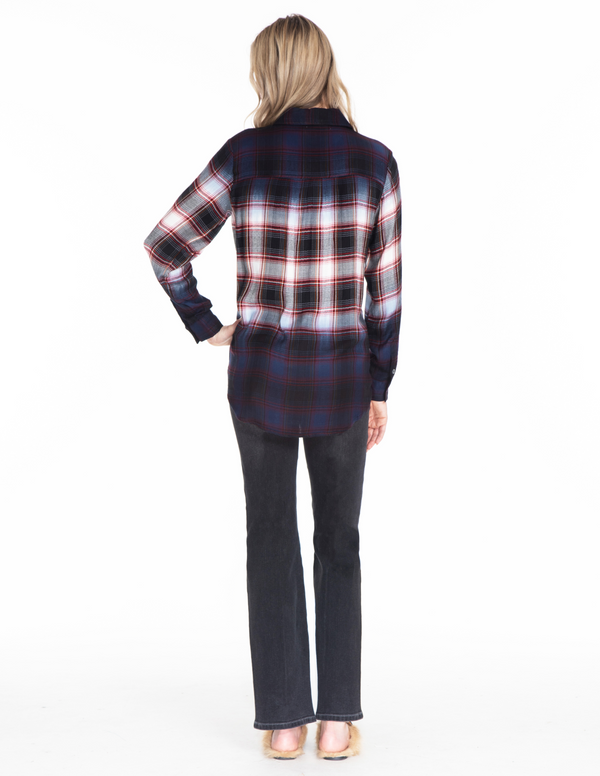 Dip Dye Plaid Shirt - Multi