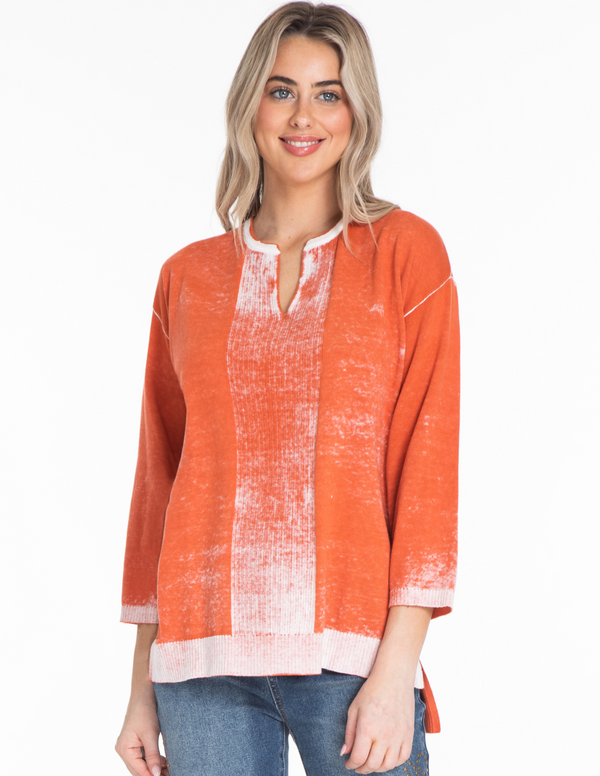 Reverse Print Sweater - Spice