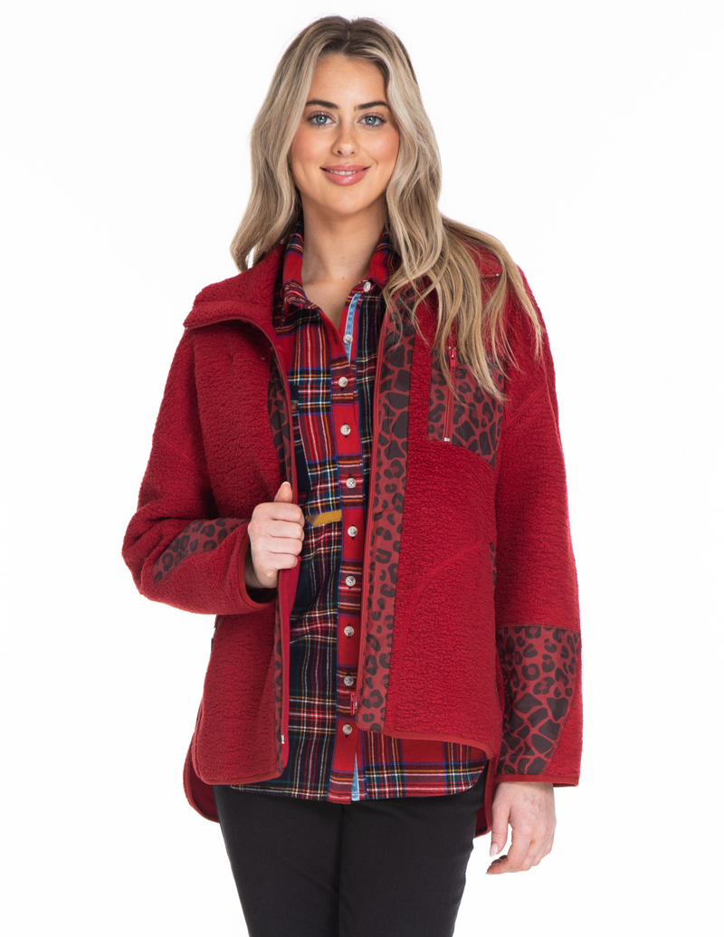 Fleece Jacket - Dark Red