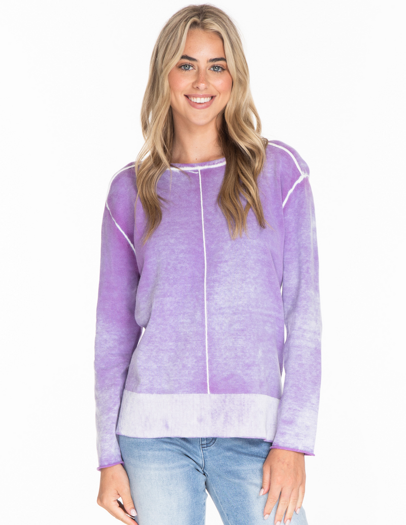 Reverse Print Sweater - Lavender