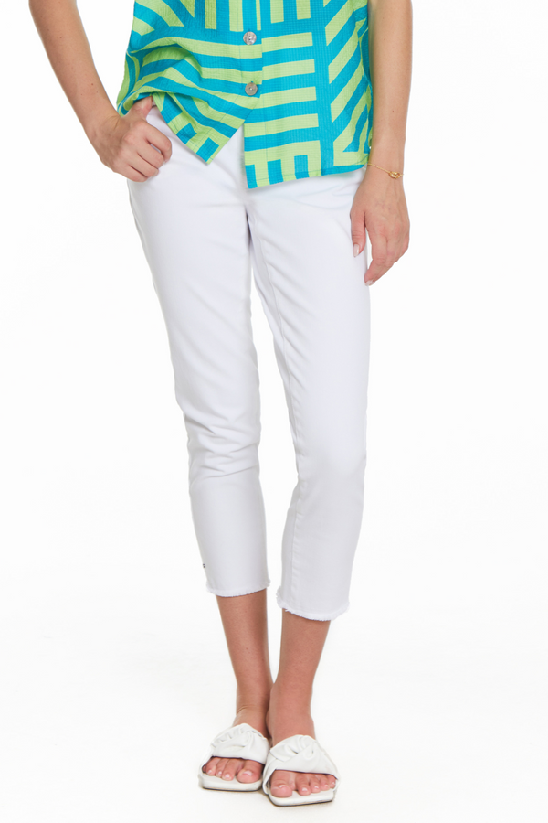 4 Way Stretch Crop Jean- White