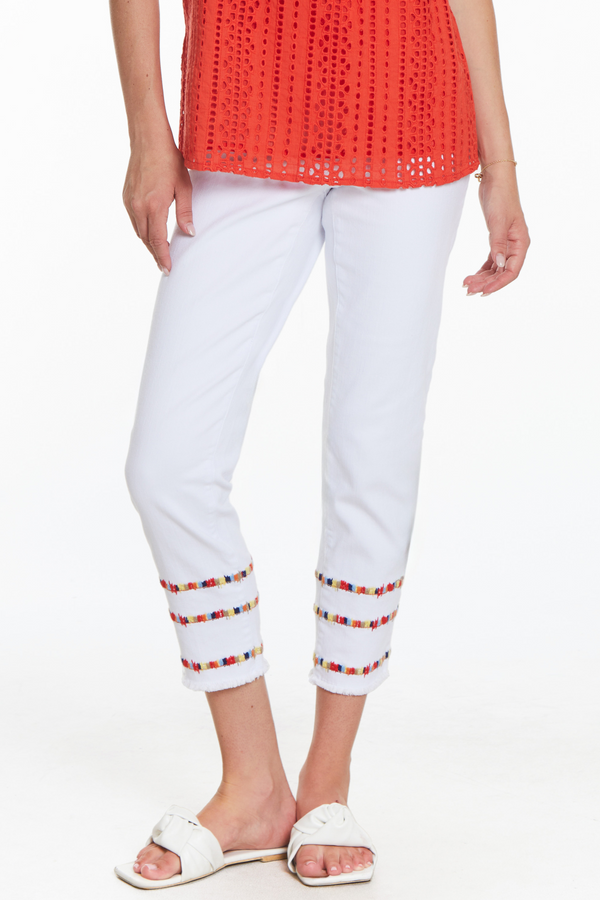 Pull On Crop Jean- White