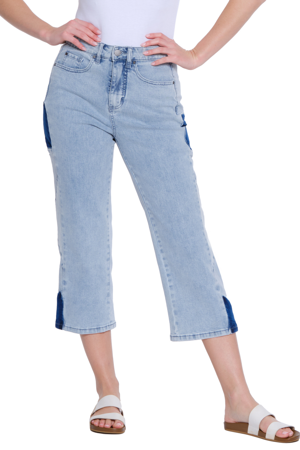 Wide Leg Crop Jeans - Light Indigo – TruLuxeJeans.com